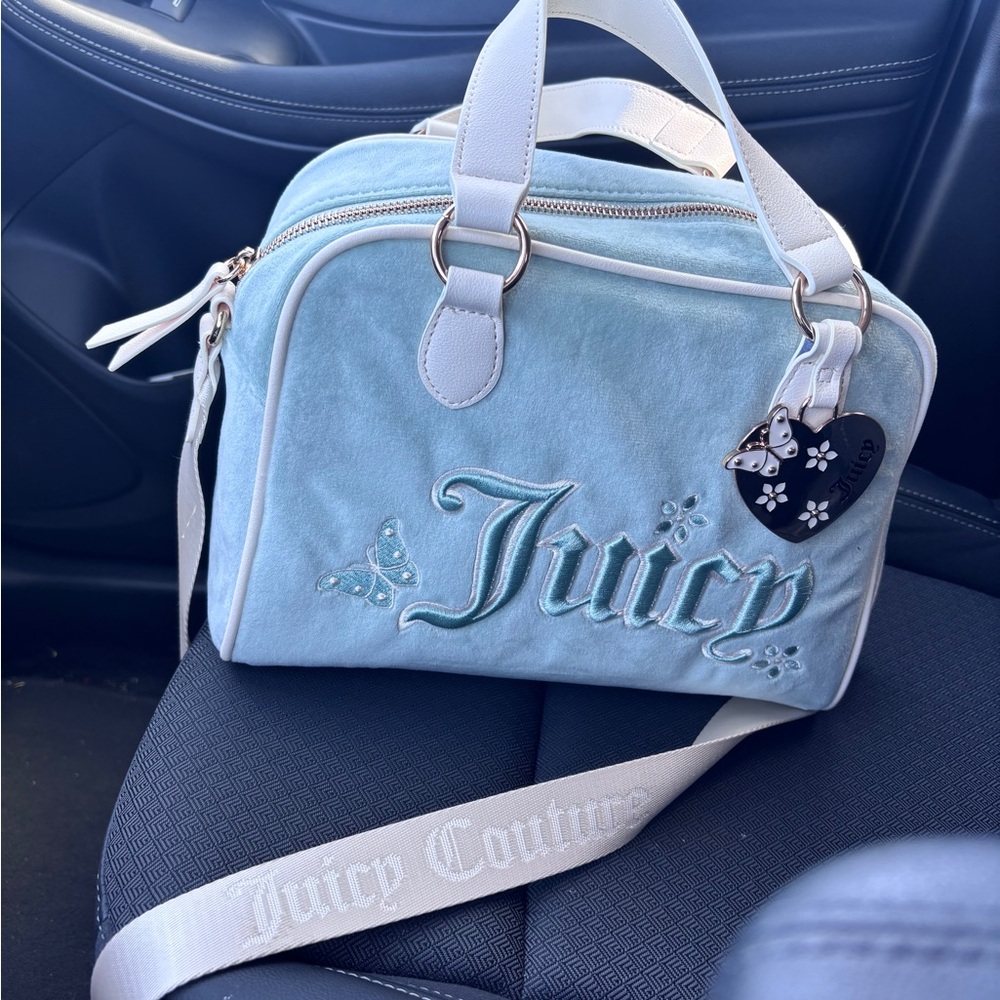 NWT Juicy Couture Mint & Light Pink Crossbody Satchel - Picture 5 of 10